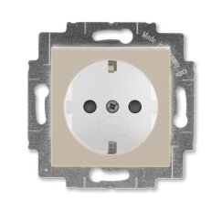 Zásuvka ABB LEVIT s bočními kontakty, bezšr, macchiato/bílá 6620H-A07457 18