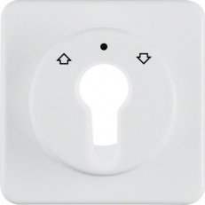 Centrální díl pro žaluziové spínače/tlačítka s vložkou zámku, wg Up IP44, bílá