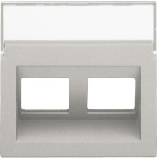 Kryt šikmý datazásuvky 2xRJ-LIGHT GREY NIKO 102-65400
