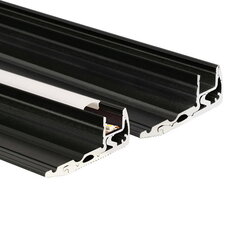 Nášlapný hliníkový profil BL, 59x22 mm, černá barva, čirý difuzor, komplet, 1 m