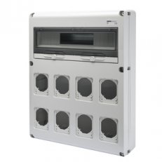 Q-DIN Rozvodnice prázdný,20M 8 zásuvek 16-32A 560x450x120mm IP65 GEWISS GW68013N