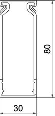 OBO CABLIX 8030 S Propojovací kanál CABLIX 80x30x2000 kamenná šeď