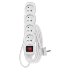 Prodlužovací kabel 3 m 4 zásuvky s vypínačem bílý PVC 1,5mm2 EMOS P1413R
