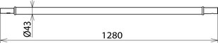 Prodloužení rukojeti s nástrčnou spojkou délka 1280 mm D 43 mm DEHN 766466