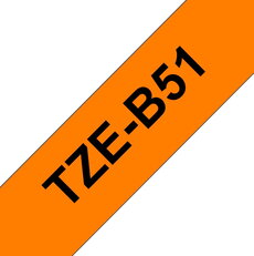 Páska BROTHER TZe-B51, signální oranžová/černá (24mm)