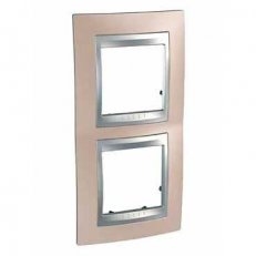 Unica Top rámeček dvojnásobný vertikální Onyx Copper/Aluminium MGU66.004V.096
