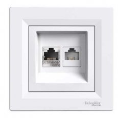 Schneider EPH4900121 Zásuvka datová RJ45, kat.5e UTP + RJ11, bílá