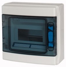 Eaton 174196 Rozvodnice NA omítku IP65,průhledné dveře,1 řada,8 modulů