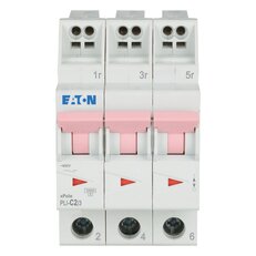 PLI-C2/3 Jistič PLI (bezšroubové svorky nahoře) char C 3-pólový 10kA 2A 101315