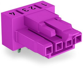 Zásuvka na desky plošných spojů, úhlové, 4pól., Růžová WAGO 890-884/011-000
