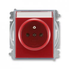 ABB ELEMENT Zásuvka  s víčkem karmínová/ledová šedá 5519E-A02352 24