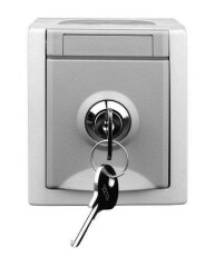 Nástěnná zásuvka SCHUKO zamykatelná, bezšroub. svorky, IP54 SCHRACK EV211002--