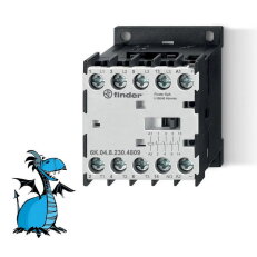 Kompaktní stykač, 3Z/9A/4kW+1Z/2A, cívka 230V AC FINDER 6K.04.8.230.4809