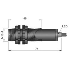 Optoelektronický senzor d18 mm AECO FT18EL-CBE