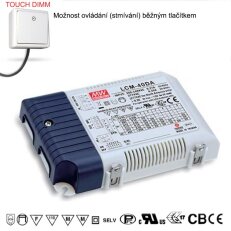 Vícehladinový zdroj s DALI 40W MEAN WELL LCM-40DA