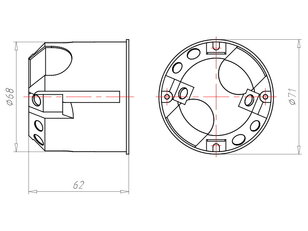 Krabice O-range ECON 64 vzduchotěsnáhloubka 62mm, do dutých stěn KAISER 9264-22