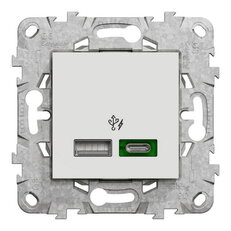 NOVÁ UNICA Dvojité rychlonabíjecí USB A+C (45W), Bílá SCHNEIDER NU501318