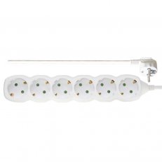 Prodlužovací kabel 2 m 6 zásuvek bílý PVC 1mm2 EMOS P0622