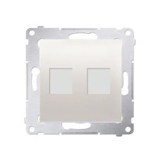 Kryt zásuvky komunikační pro prvky Keystone, plochá, dvojitá, krémová DKP2.01/41