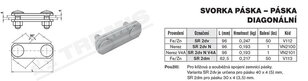 Svorka páska-páska diagonální SR 2dm (FeZn) TREMIS V113