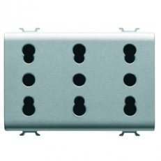 CHORUS Zásuvka 3x2P+E - 16A P11-P17 3M, titanová GEWISS GW14209