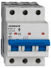 Instalační jistič AMPARO 10kA, B 63A, 3P SCHRACK AM018363--