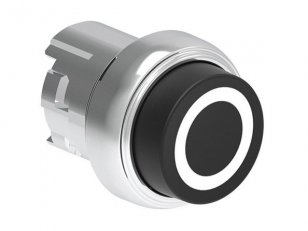 Lovato LPSB2102 Tlačítko s návratem kovové se symboly d22mm vystouplé 0 / černé