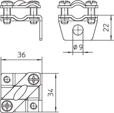 OBO 951 Uzemňovací svorka univerzální M6 Nerez ocel materiál 1.4307 A2 1.4301