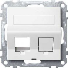 Merten Centrální deska datové zásuvky 2xRJ45 Polar SCHNEIDER MTN4568-0319