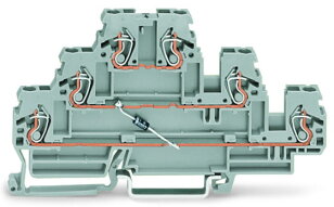 Svorka pro moduly třípatrová s diodou 1N4007 šedá 2,5mm2 Wago 870-590/281-675
