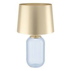 Stolní svítidlo CUITE 1xE27 modrá-PETROL-transparent/mosaz 40W IP20 EGLO 390064