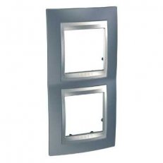 Unica Top rámeček dvojnásobný vertikální Metal Grey/Aluminium MGU66.004V.097