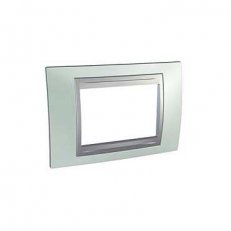 Unica Top rámeček trojmodulový Fluor Green/Aluminium SCHNEIDER MGU66.103.094