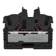 2vodičová průchozí svorka Mini, S ovládacími otvory, 2,5 mm2, Černá