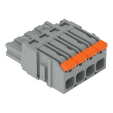 1vodičová pružinová svorkovnice, Páčka, Push-in CAGE CLAMP, Šedá
