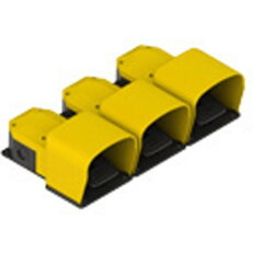 Trojitý nožní spínač M20x1,5 plast 1NO+1NC/1NO+1NC/1NO+1NC žlutá červená žlutá