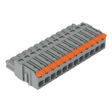 1vodičová pružinová svorkovnice, Páčka, Push-in CAGE CLAMP, Šedá