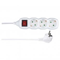 Prodlužovací kabel 1,5 m 3 zásuvky s vypínačem bílý PVC 1mm2 EMOS P1321