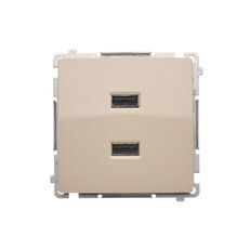 Dvojitá USB nabíječka 2.1 A, 5V DC, 230V, béžová BMC2USB.01/12