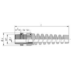 Kabelová vývodka s ochranou proti ohybu SKINTOP BS NPT 1/2'' RAL 9005 BK