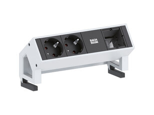 Bachman 902.203 DESK2 2xSchuko 1xCM 0,2m GST18 RAL9010