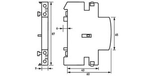 Pomocný kontakt HSH 11 pro HS20 (4p)/HS25/HS40/HS63 1 sp, 1 rozp DOEPKE 09980497