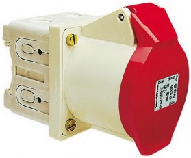 Walther 430VS Vestavná zásuvka 32A 5P 400V 6h IP44, přímá, na DIN lištu