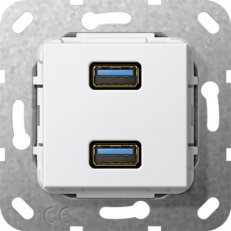 USB 3.0 A 2n. krátký kabel vložka čistě bílá GIRA 568503