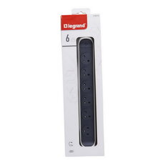 PRODLUŽOVACÍ PŘÍVOD 6X2P+T, VYP/ZAP, KABEL 3 M, BÍLÁ/TMAVĚ ŠEDÁ LEGRAND 049462