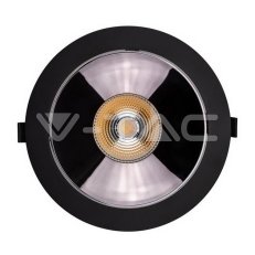 V-TAC LED Downlight 30W COB Reflector Black Housing 3000K