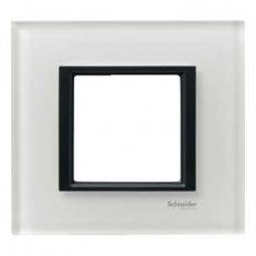 Unica Class Krycí rámeček jednonásobný, White glass SCHNEIDER MGU68.002.7C2