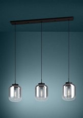 Závěsné svítidlo BULCIAGO 3xE27 černá/černá-transparent 120W IP20 EGLO 390104