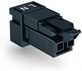 Zásuvka na desky plošných spojů, úhlové, 2pól., černá WAGO 890-802/011-000