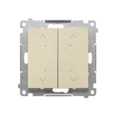 Spínač žaluziový 2 násobný (přístroj s krytem), elektronický champagne matná